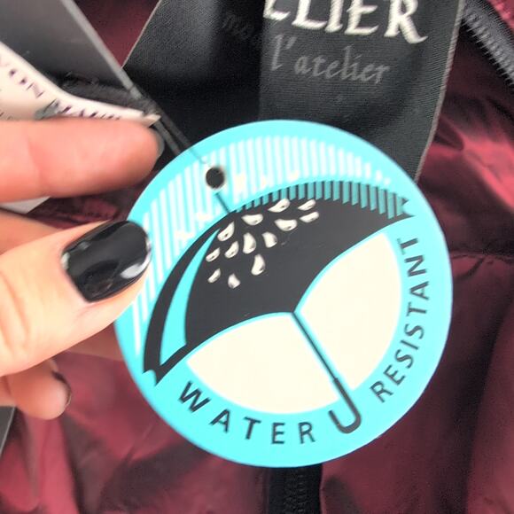 L'ATELIER NWT & Accessory Pouch Duck Down Puffer Vest Garnet Red Women's XL - Picture 5 of 12